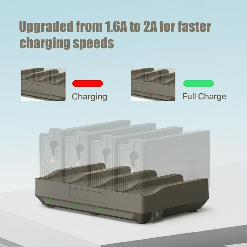 DCDG 4 Port Battery Charger Compatible with Reveal Lithium Cartridge, 5V/2A Reveal Lithium Battery Charger - Image 2